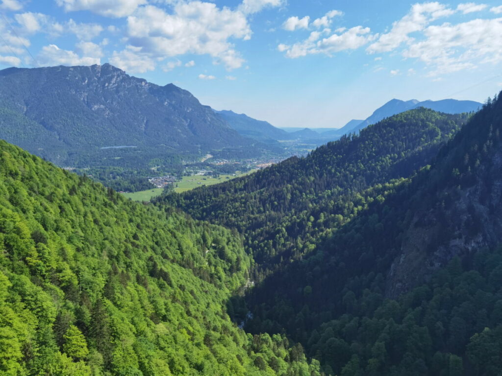 Aus dem Höllental geht es hinaus in Richtung Garmisch Partenkirchen